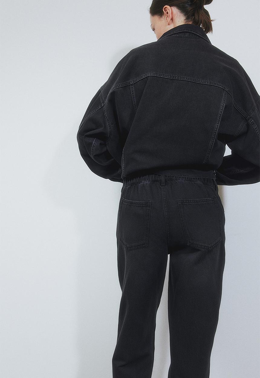 H&M - Mama mom loose ankle jeans - black