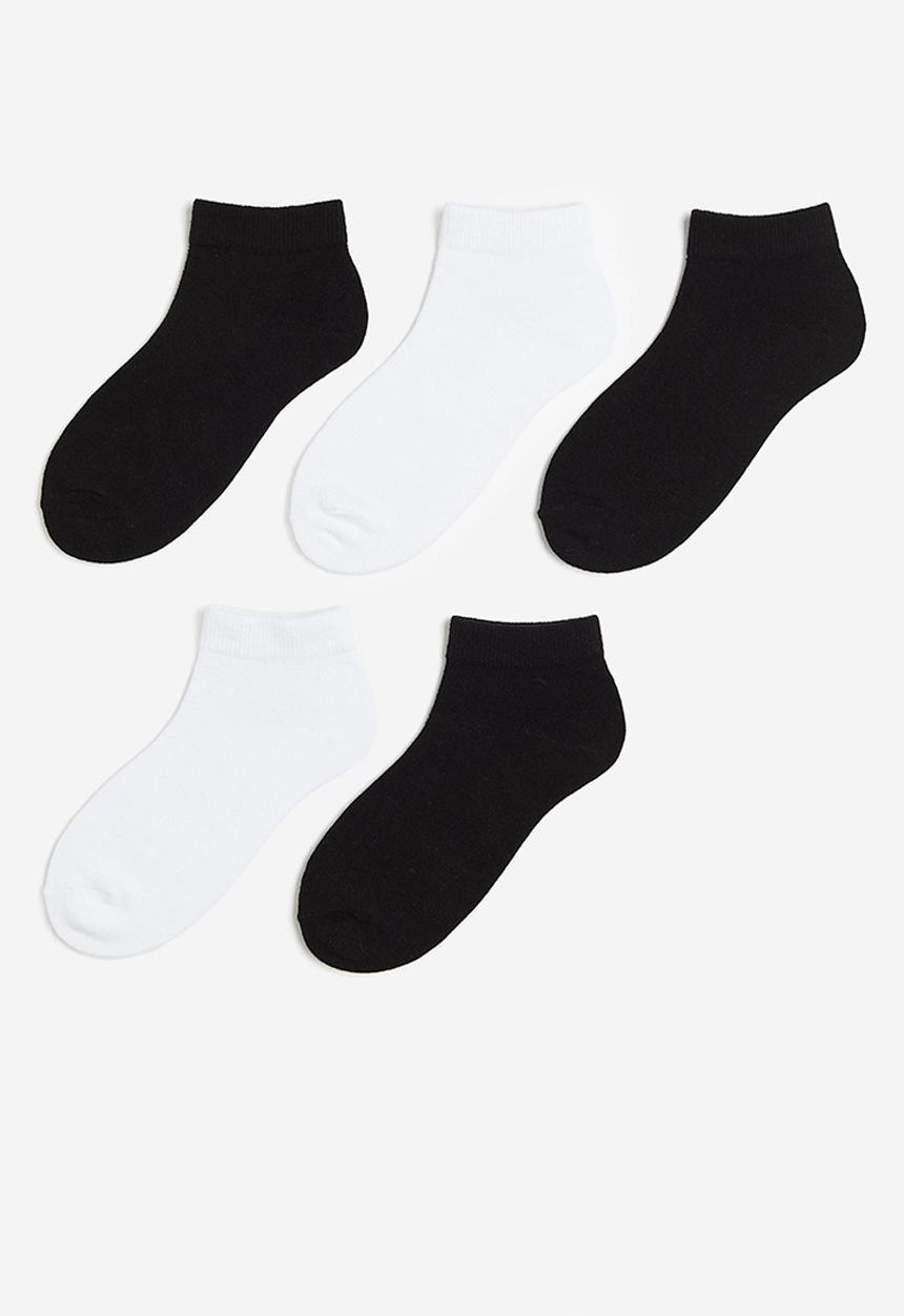 H&M - 5-Pack cotton-blend socks - white & black