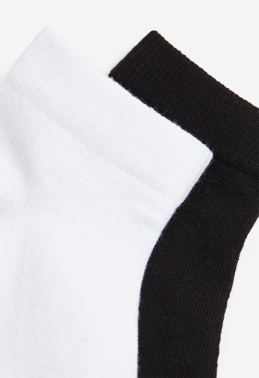 H&M - 5-Pack cotton-blend socks - white & black