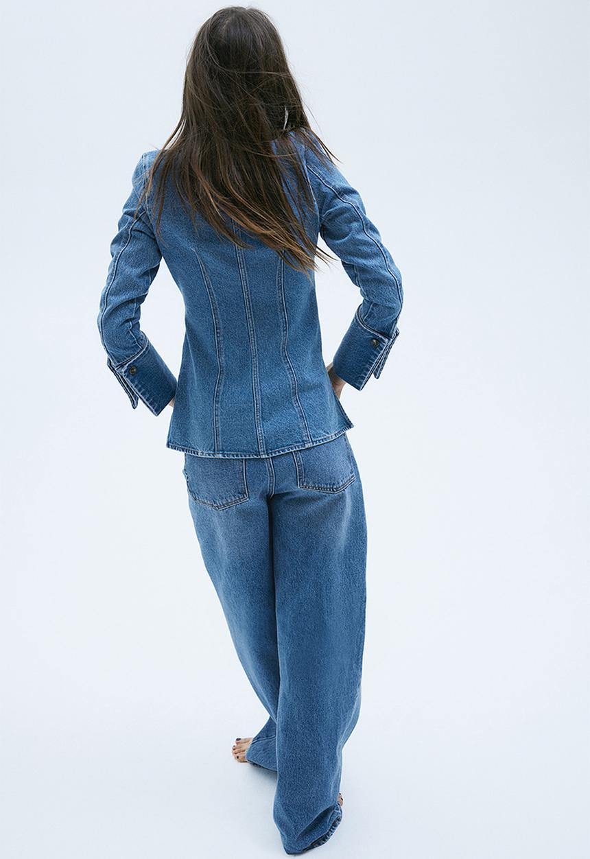 H&M - Fitted denim shirt - denim blue