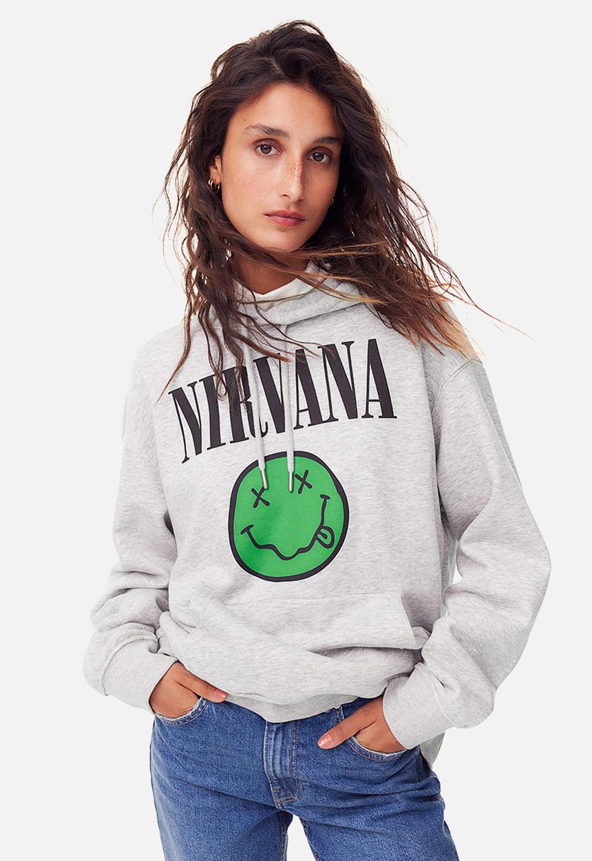 H&M - Motif-front hoodie - grey