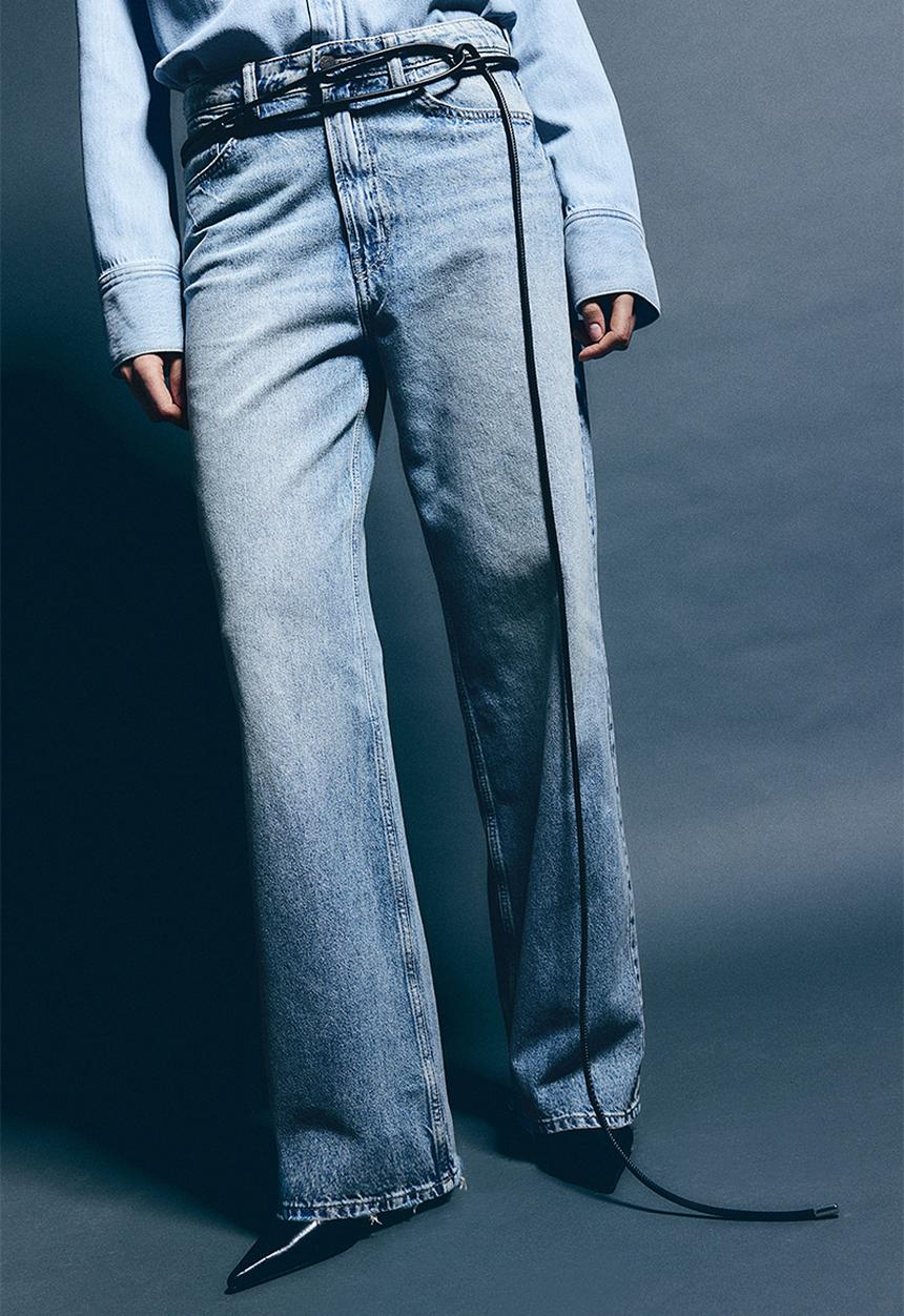 H&M - Wide ultra high jeans - denim blue