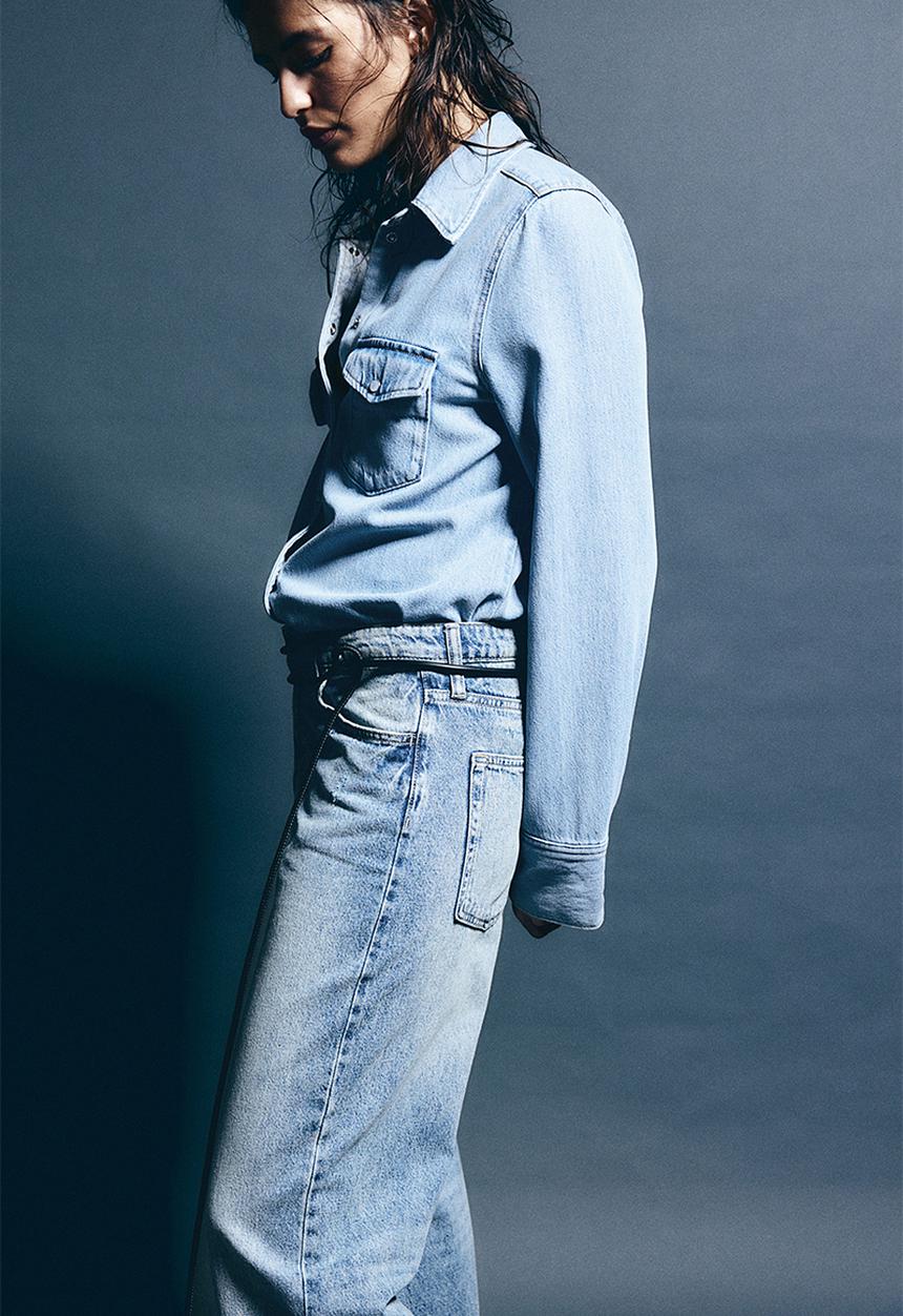 H&M - Wide ultra high jeans - denim blue