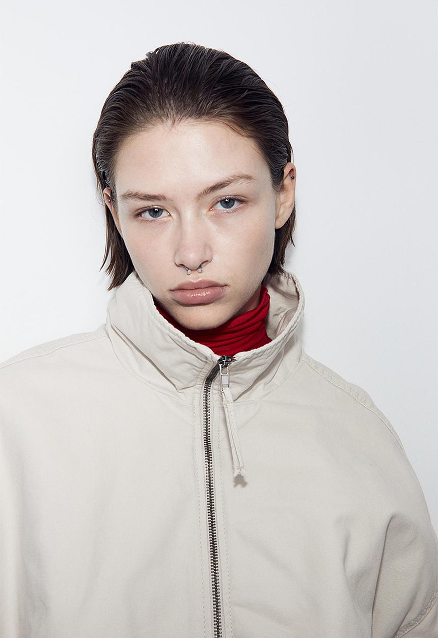 H&M - Padded bomber jacket - light beige