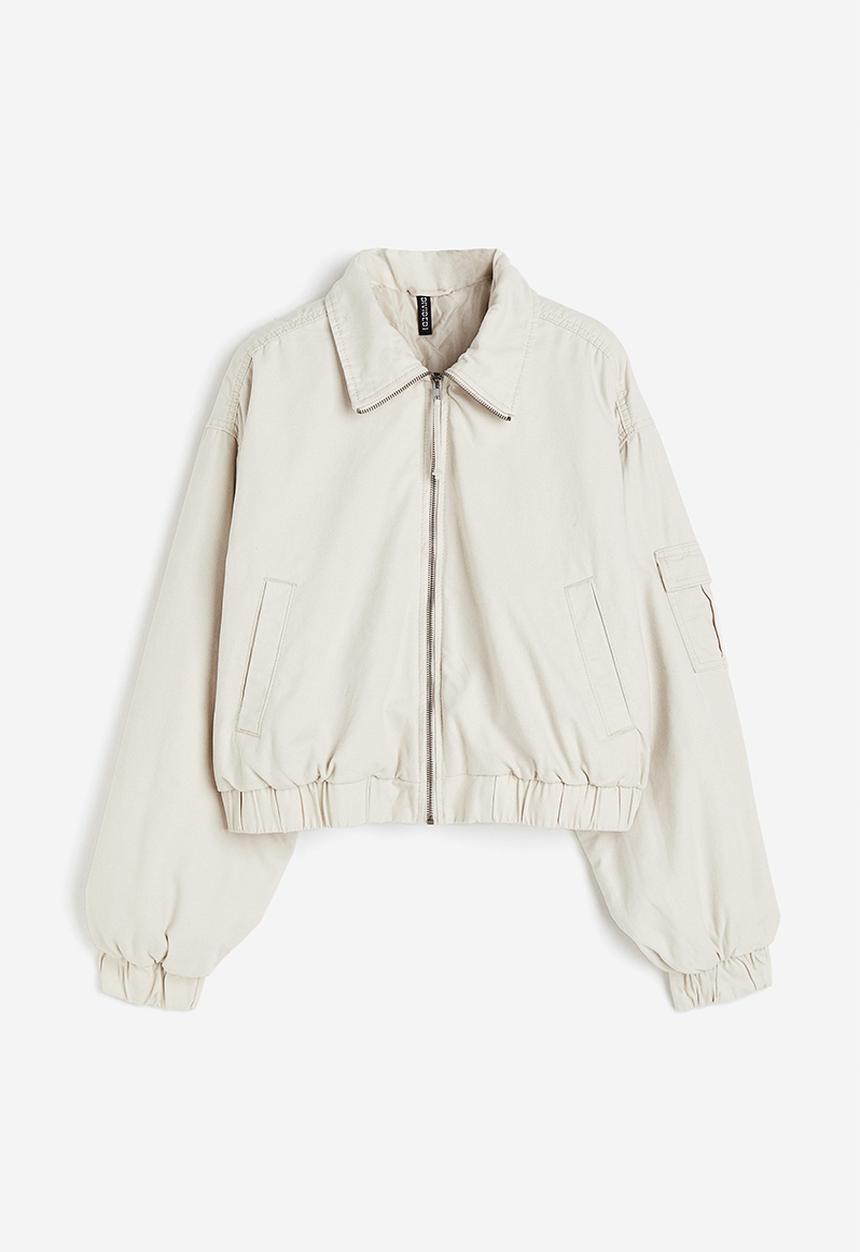 H&M - Padded bomber jacket - light beige