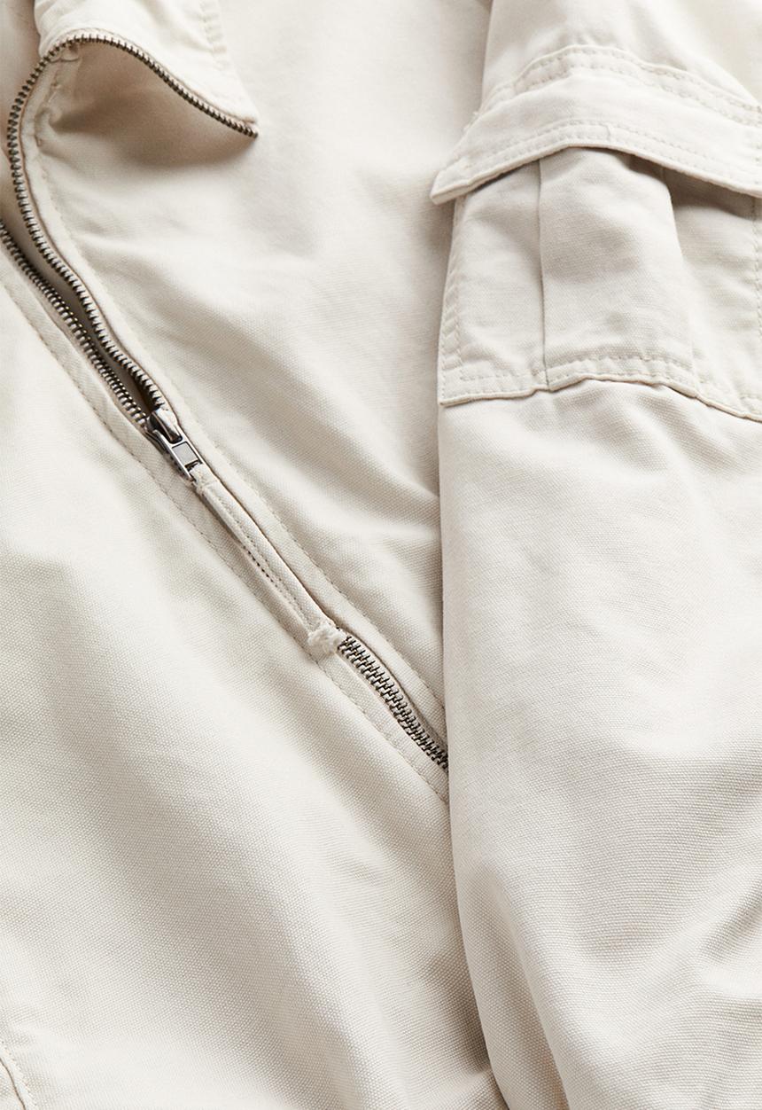 H&M - Padded bomber jacket - light beige