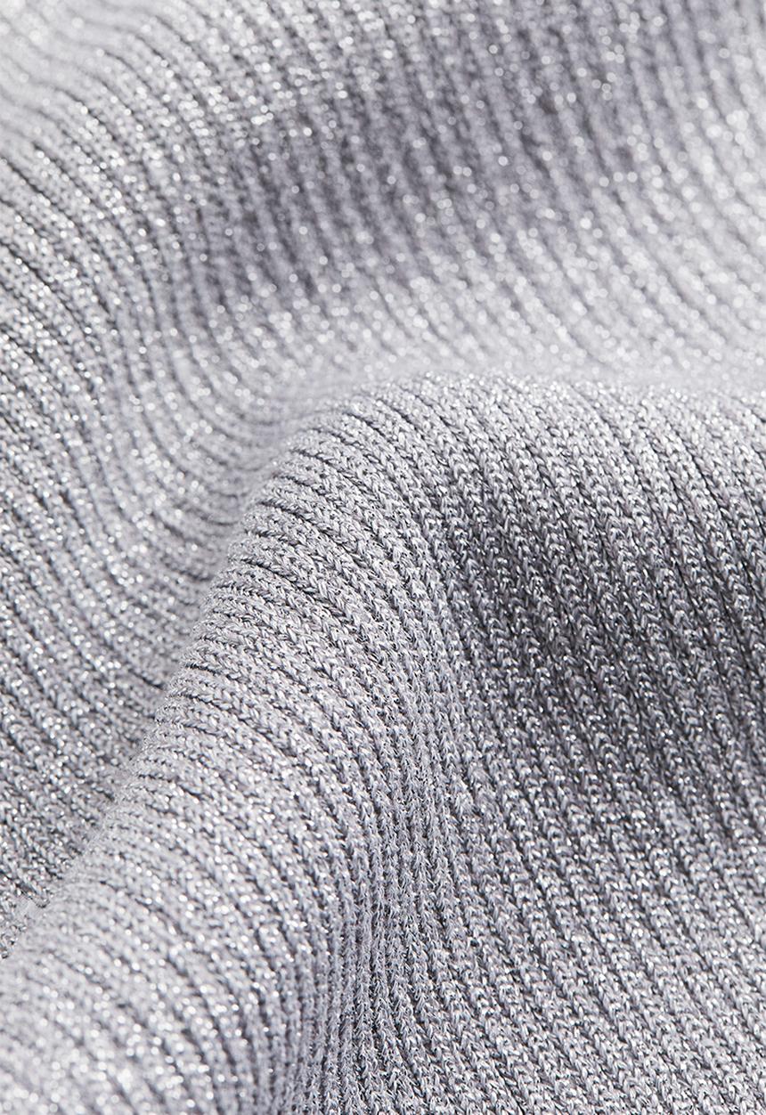 H&M - Rib-knit skirt - silver-coloured