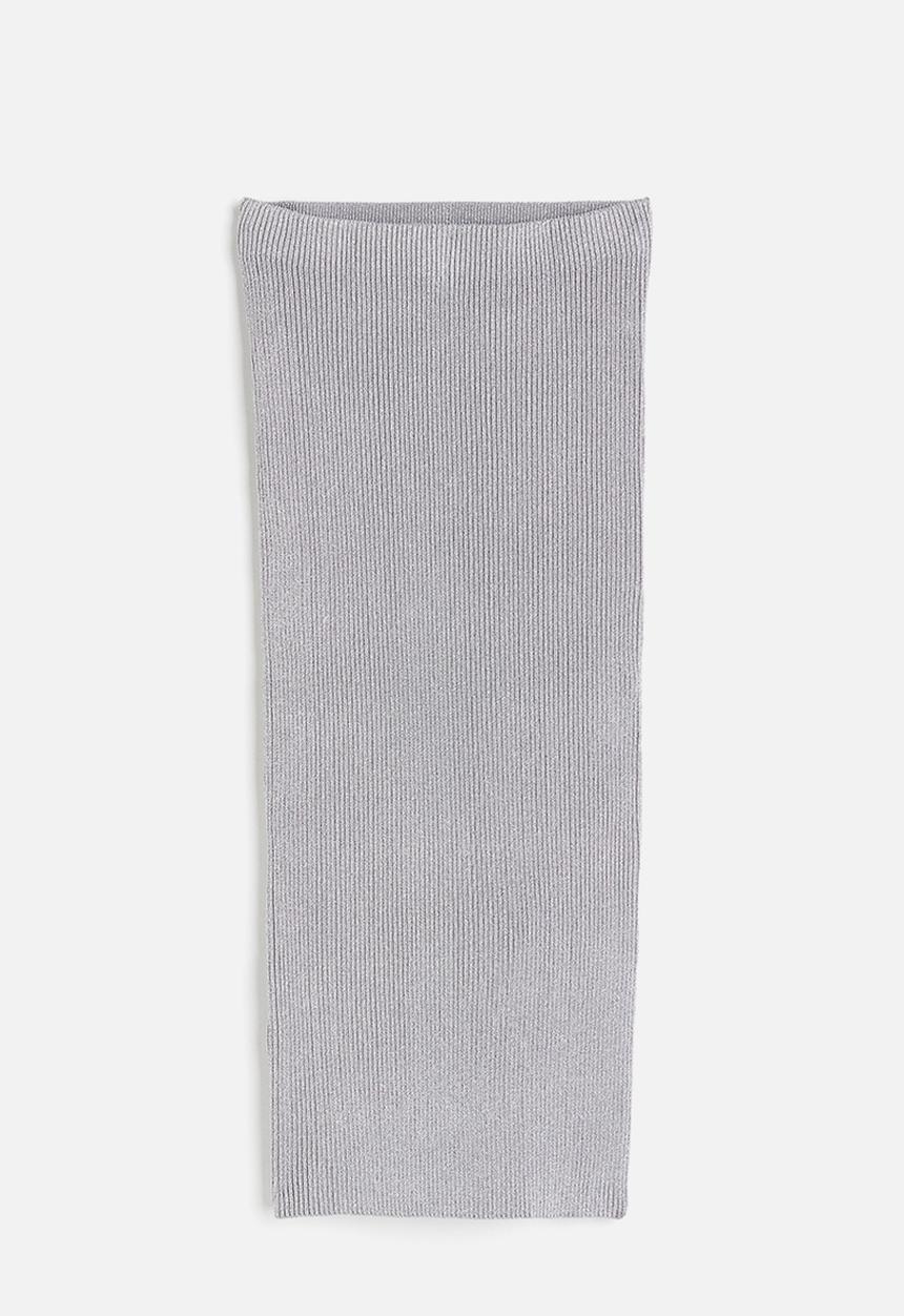 H&M - Rib-knit skirt - silver-coloured