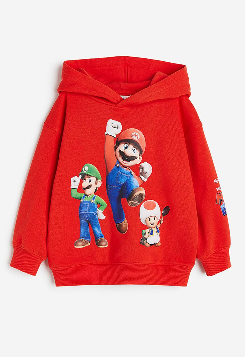 H&M - Printed hoodie - red super mario