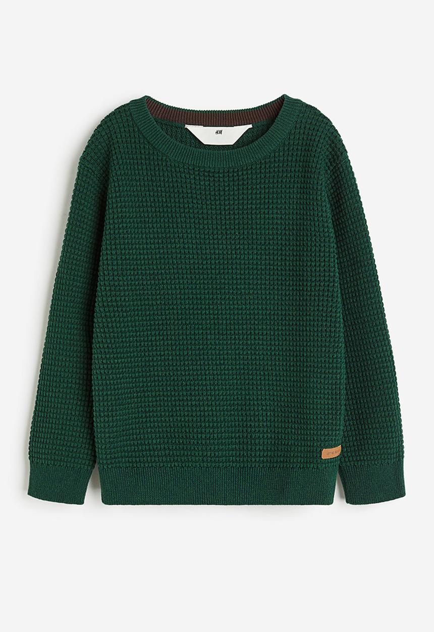 H&M - Waffle-knit jumper - dark green