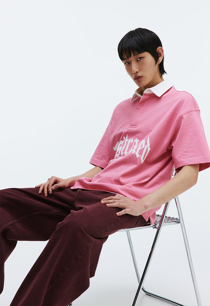 H&M - Oversized fit polo shirt - pink