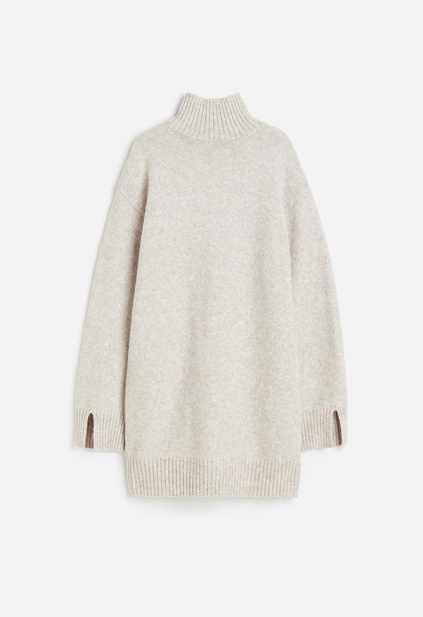 H&M - Turtleneck dress - light beige marl