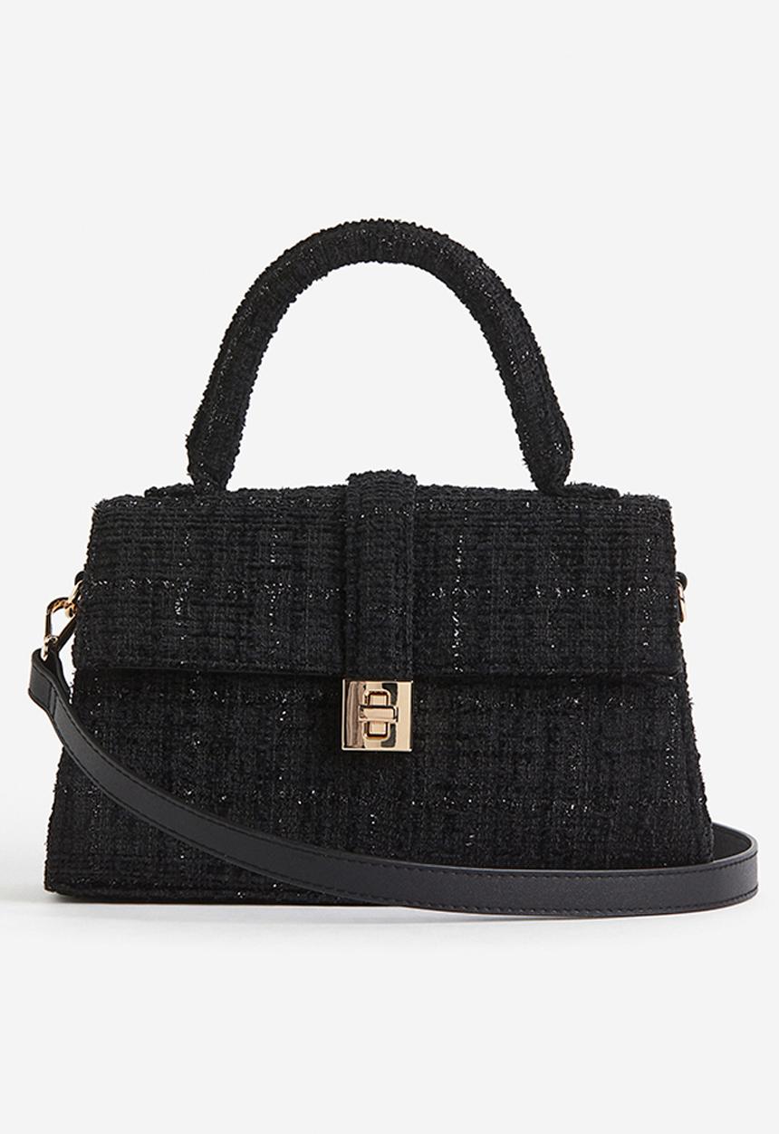 H&M - Textured-weave shoulder bag - black