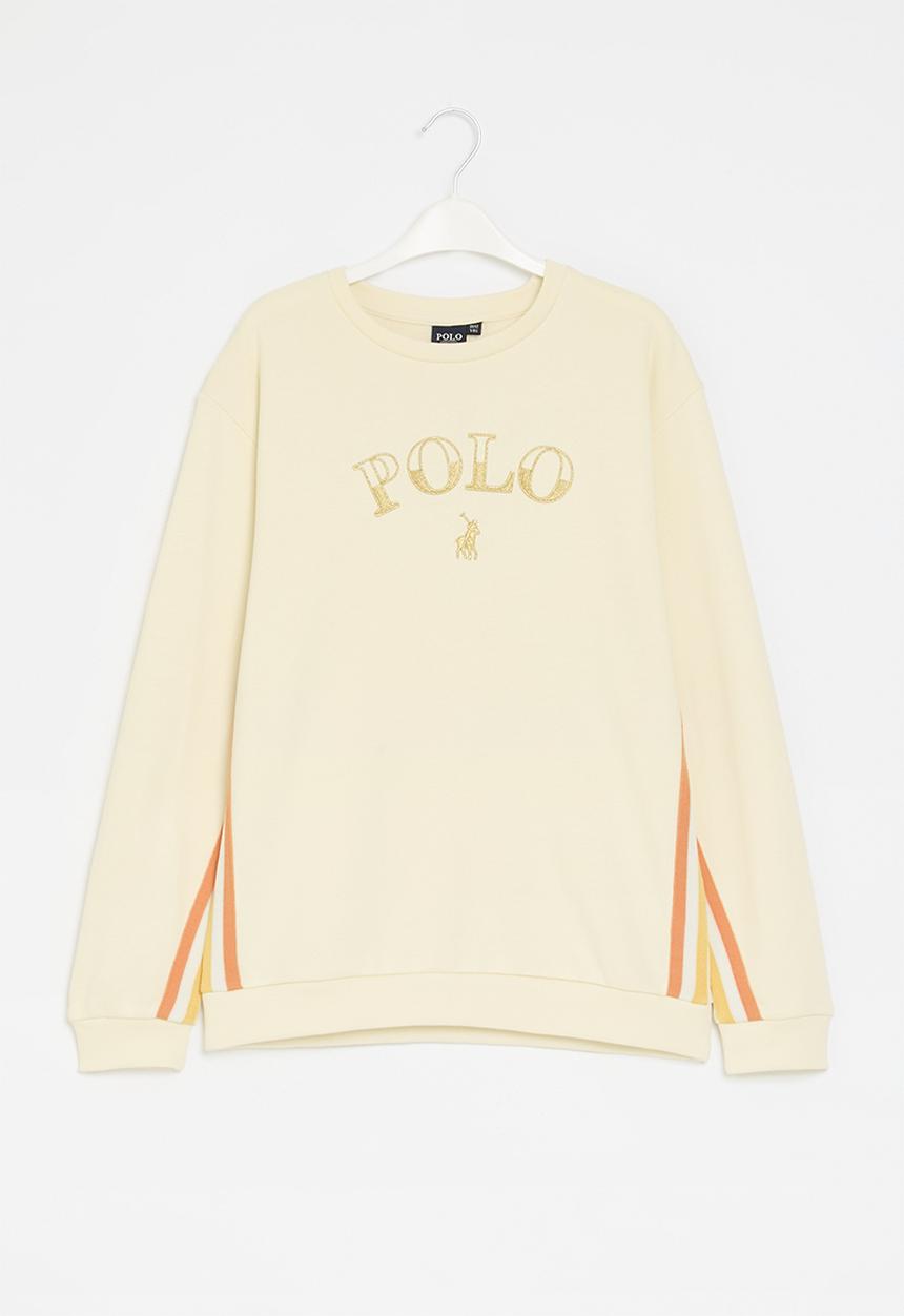 POLO - Girls daniella knit panel sweater - stone