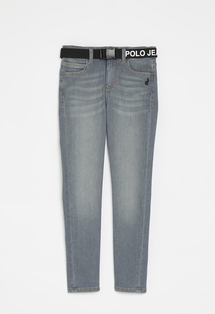 POLO - Boys jude belted slim fit jean - medium wash