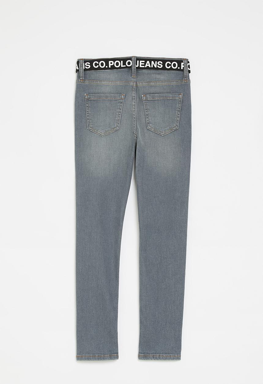 POLO - Boys jude belted slim fit jean - medium wash