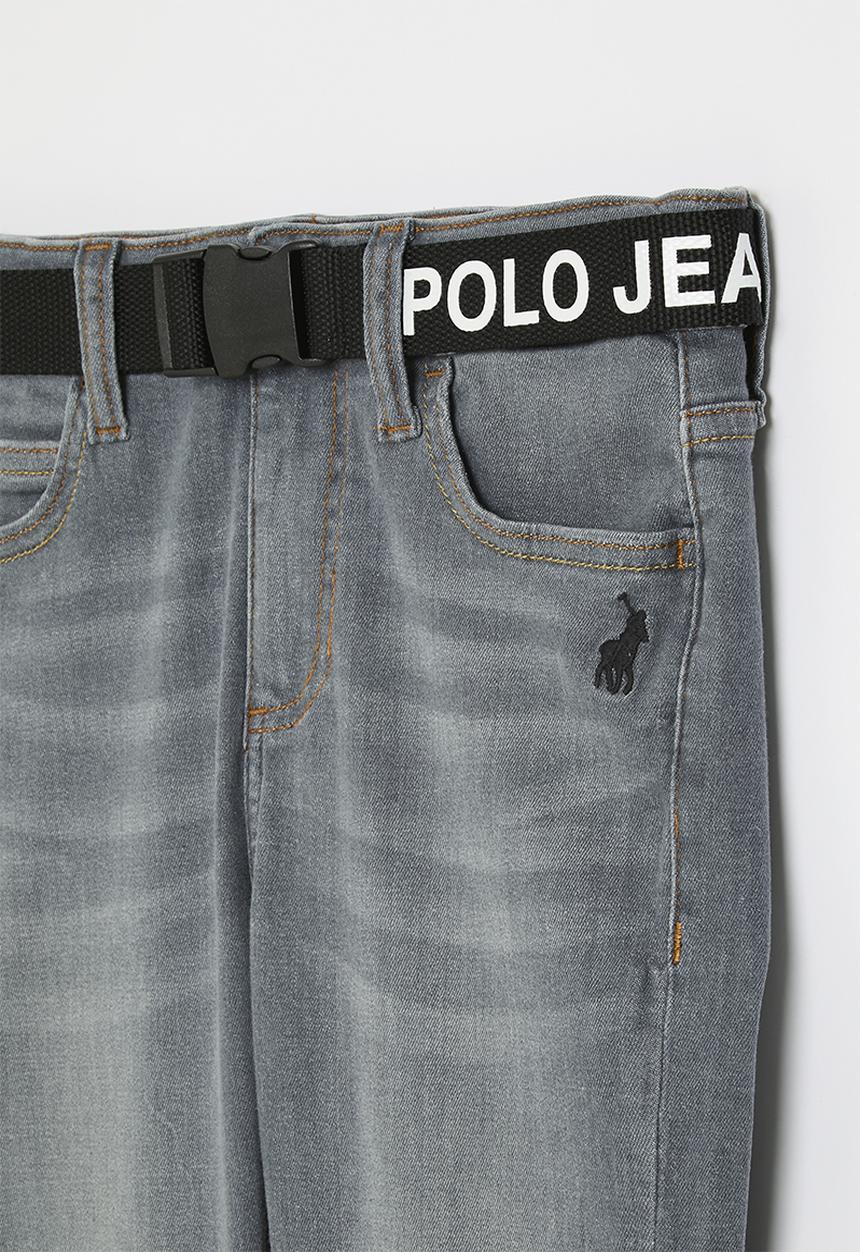 POLO - Boys jude belted slim fit jean - medium wash