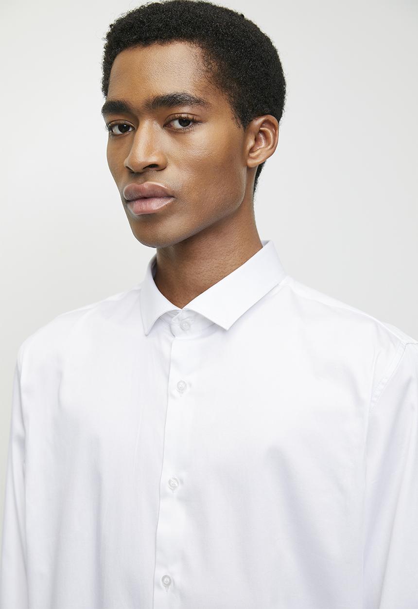 Superbalist - Slim Cotton Satten Shirt - White