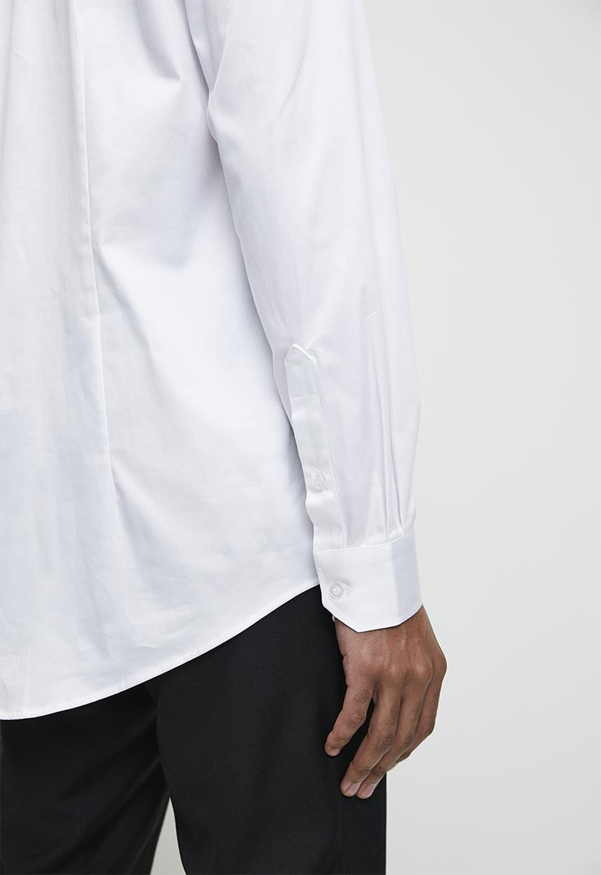 Superbalist - Slim Cotton Satten Shirt - White