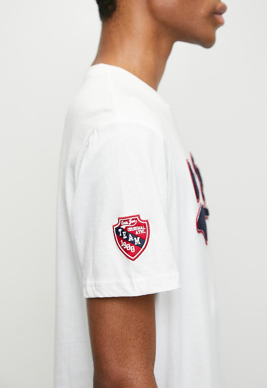 Aca Joe - Mens Aca Joe Towelling Applique Crew Tee Short Sleeve - Snow White