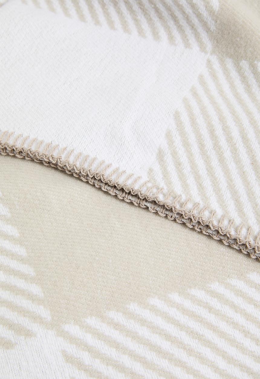 Sixth Floor - Check Bed Blanket Throw - Natural