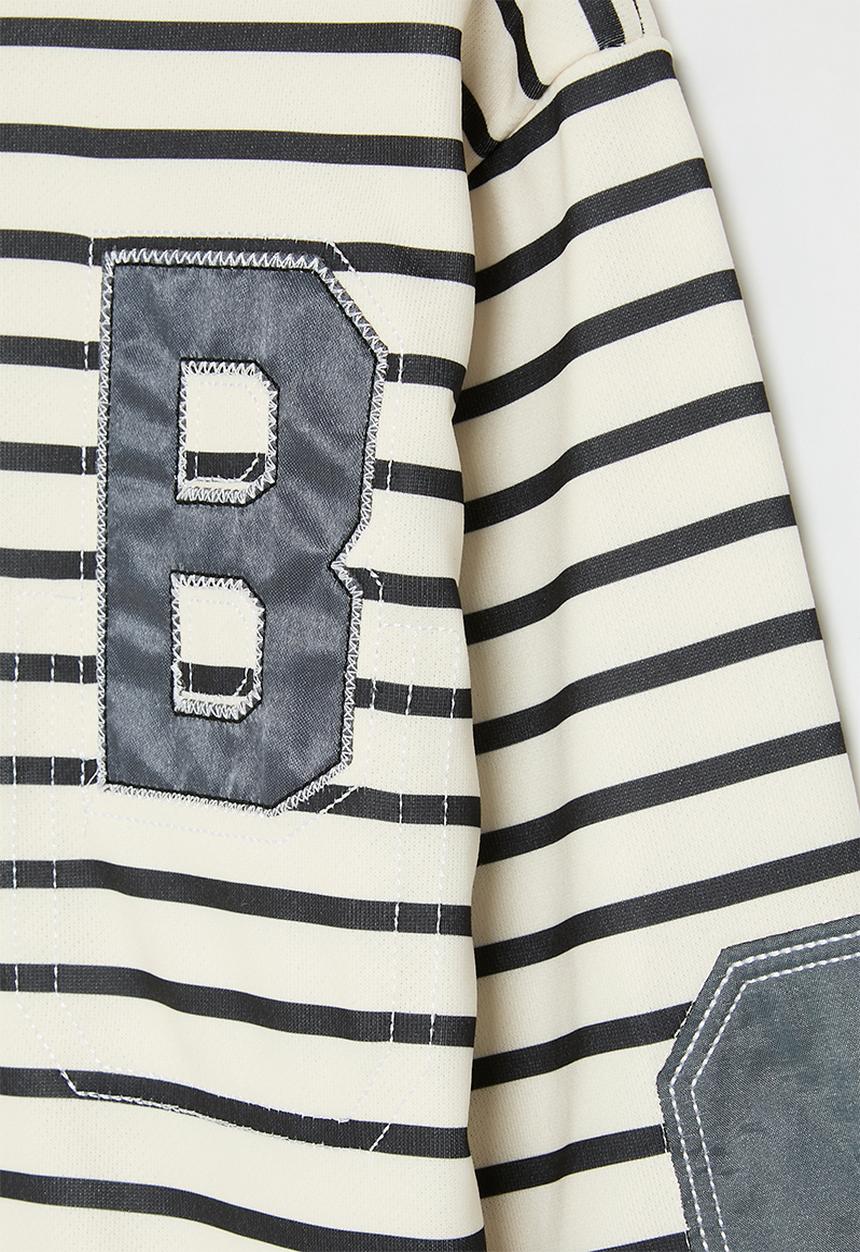 Pop Candy - Striped sweat top - ecru & grey