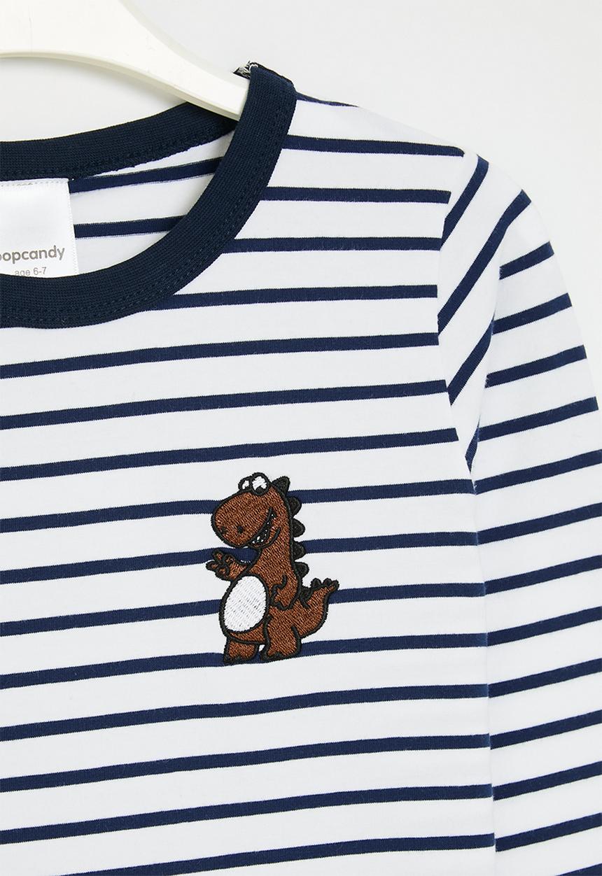 Pop Candy - Striped long sleeve tee - blue & white