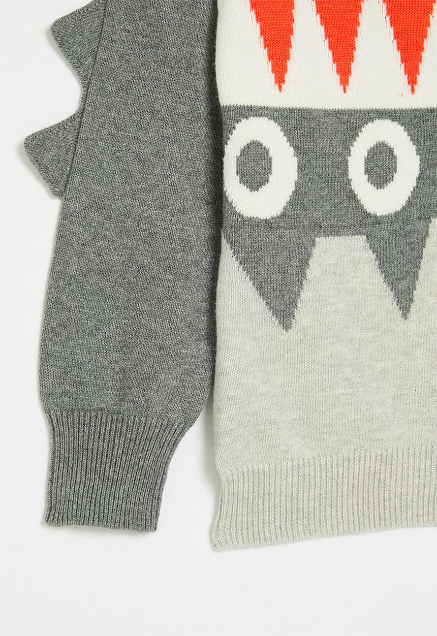 Pop Candy - Printed knitted sweater - grey