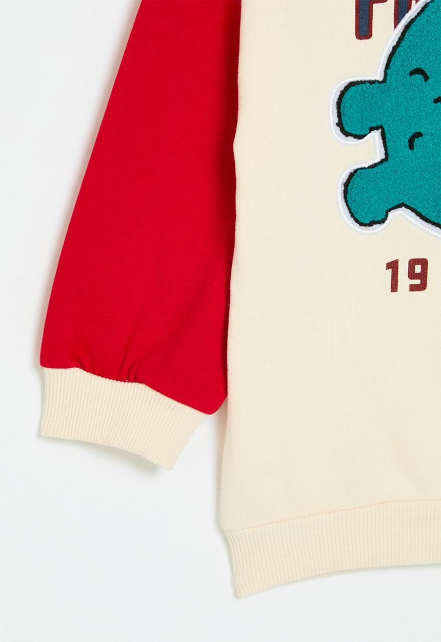 Pop Candy - Printed colour block sweat top - red & white