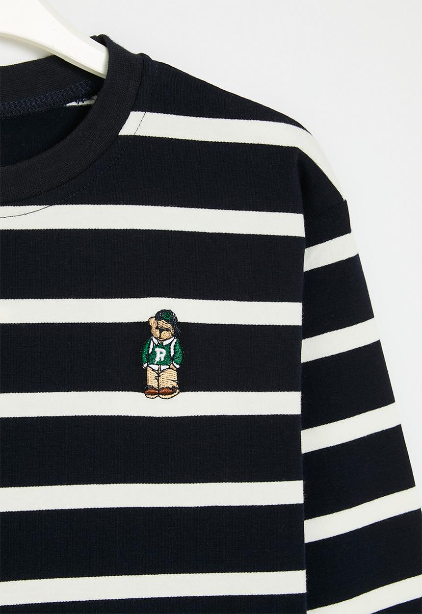 Pop Candy - Striped crew neck - navy & white