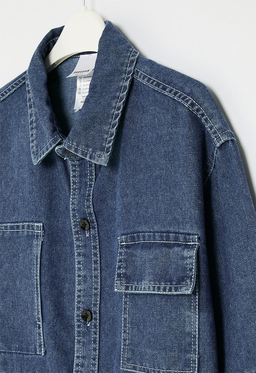 Pop Candy - Denim overshirt - blue