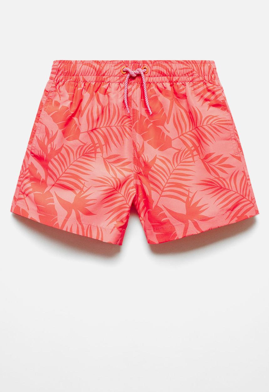 MANGO - Swimming trunks leaf - pastel pink