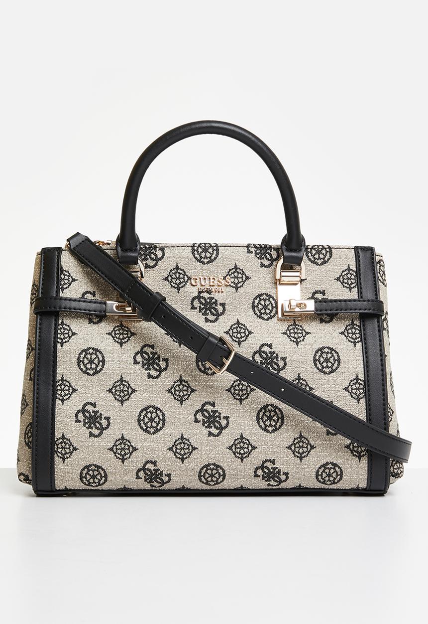 GUESS - Loralee status satchel - black & beige logo