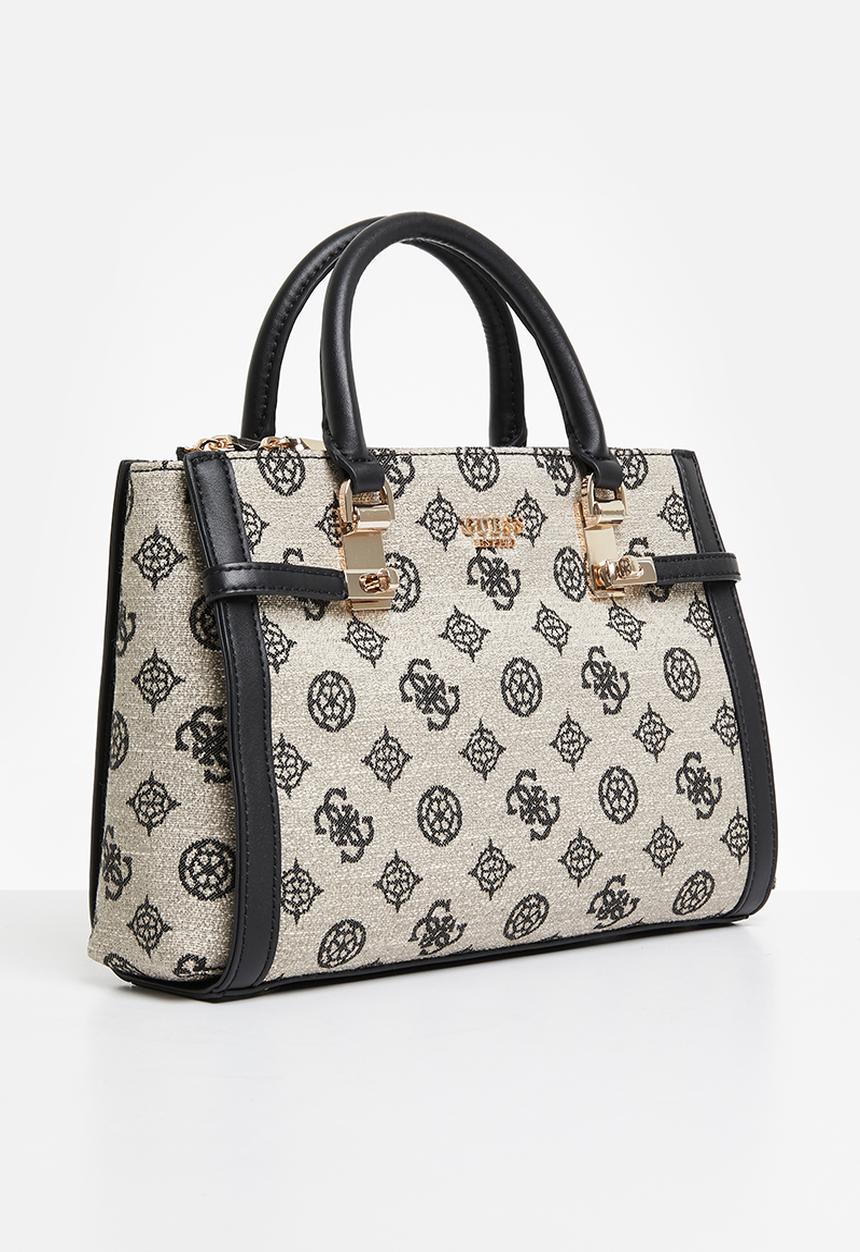 GUESS - Loralee status satchel - black & beige logo