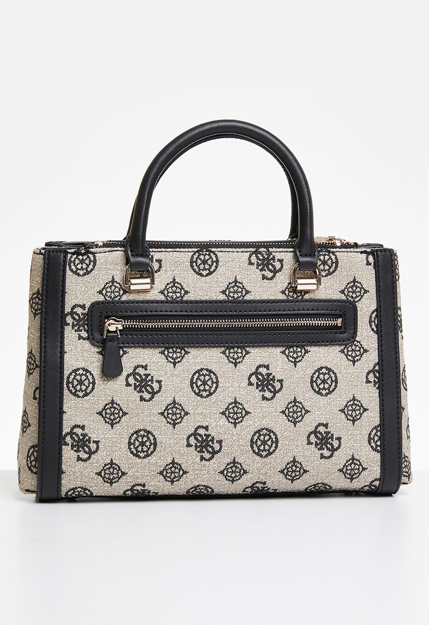 GUESS - Loralee status satchel - black & beige logo