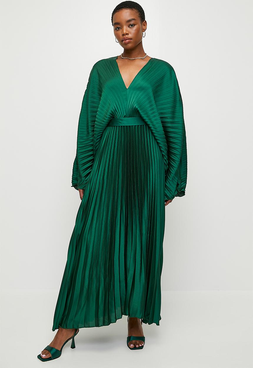 edit - Pleated dolman sleeve maxi dress - green