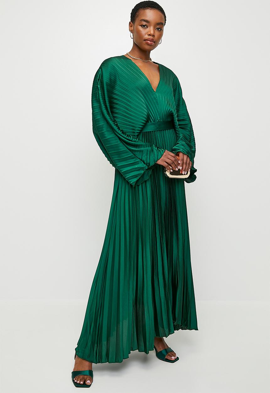 edit - Pleated dolman sleeve maxi dress - green