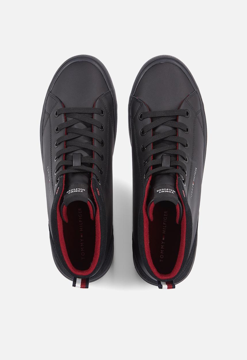 Tommy Hilfiger - TH hi vulc cleat leather mix - black