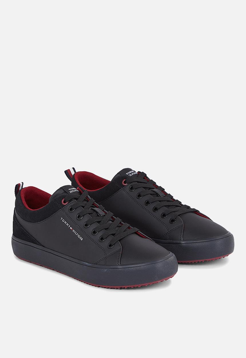 Tommy Hilfiger - TH hi vulc cleat low leather mix - black