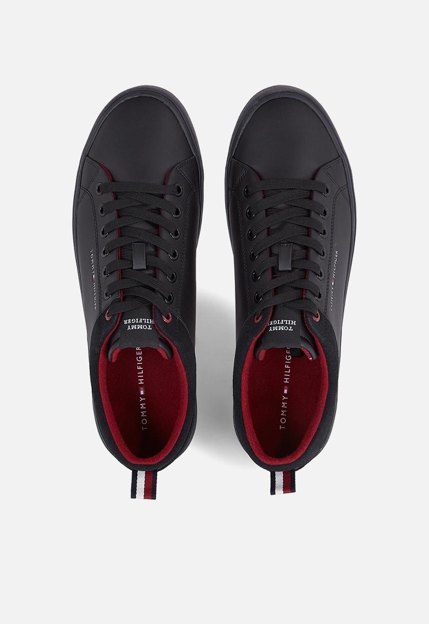 Tommy Hilfiger - TH hi vulc cleat low leather mix - black
