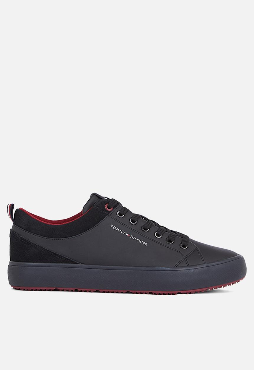 Tommy Hilfiger - TH hi vulc cleat low leather mix - black