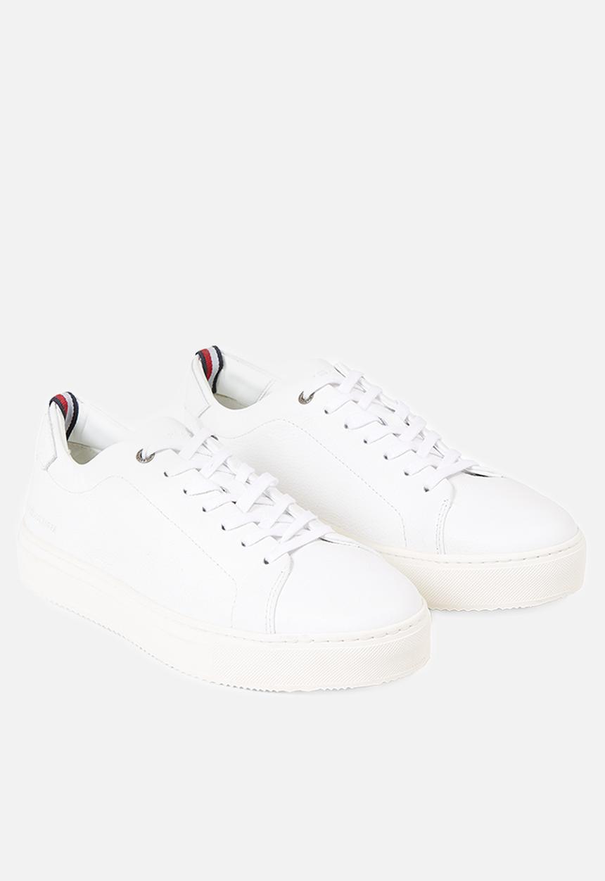 Tommy Hilfiger - Premium cupsole grained leather - white