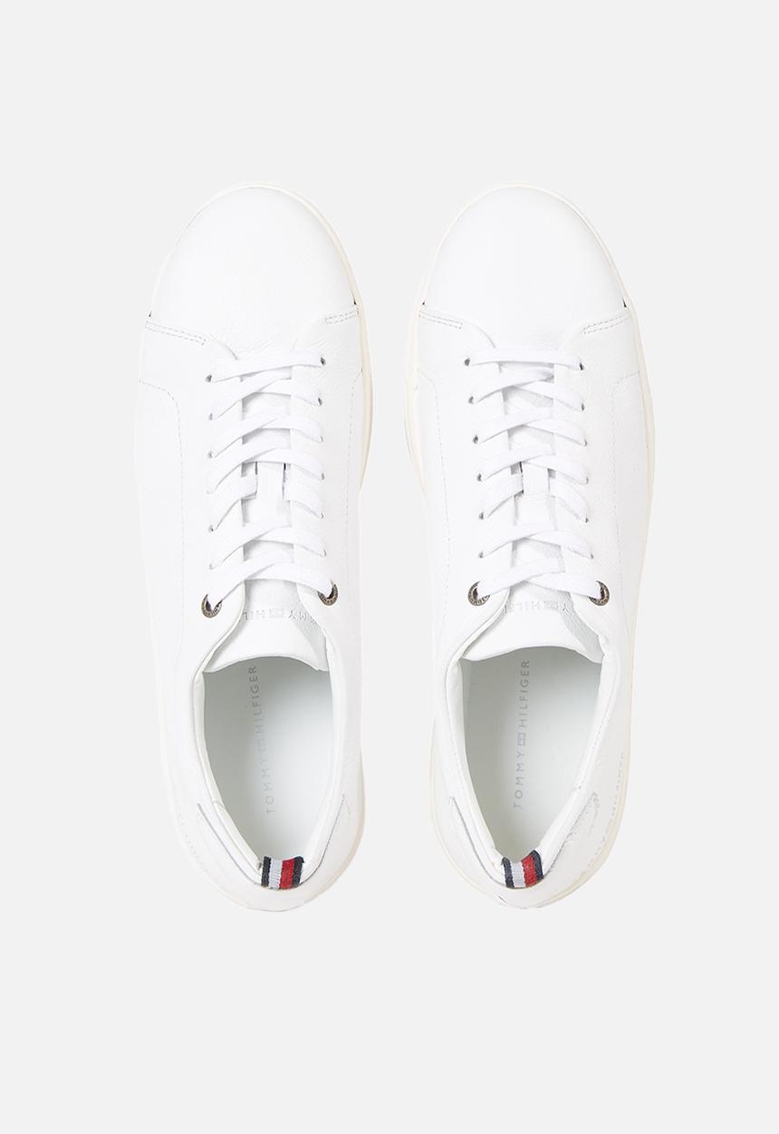 Tommy Hilfiger - Premium cupsole grained leather - white