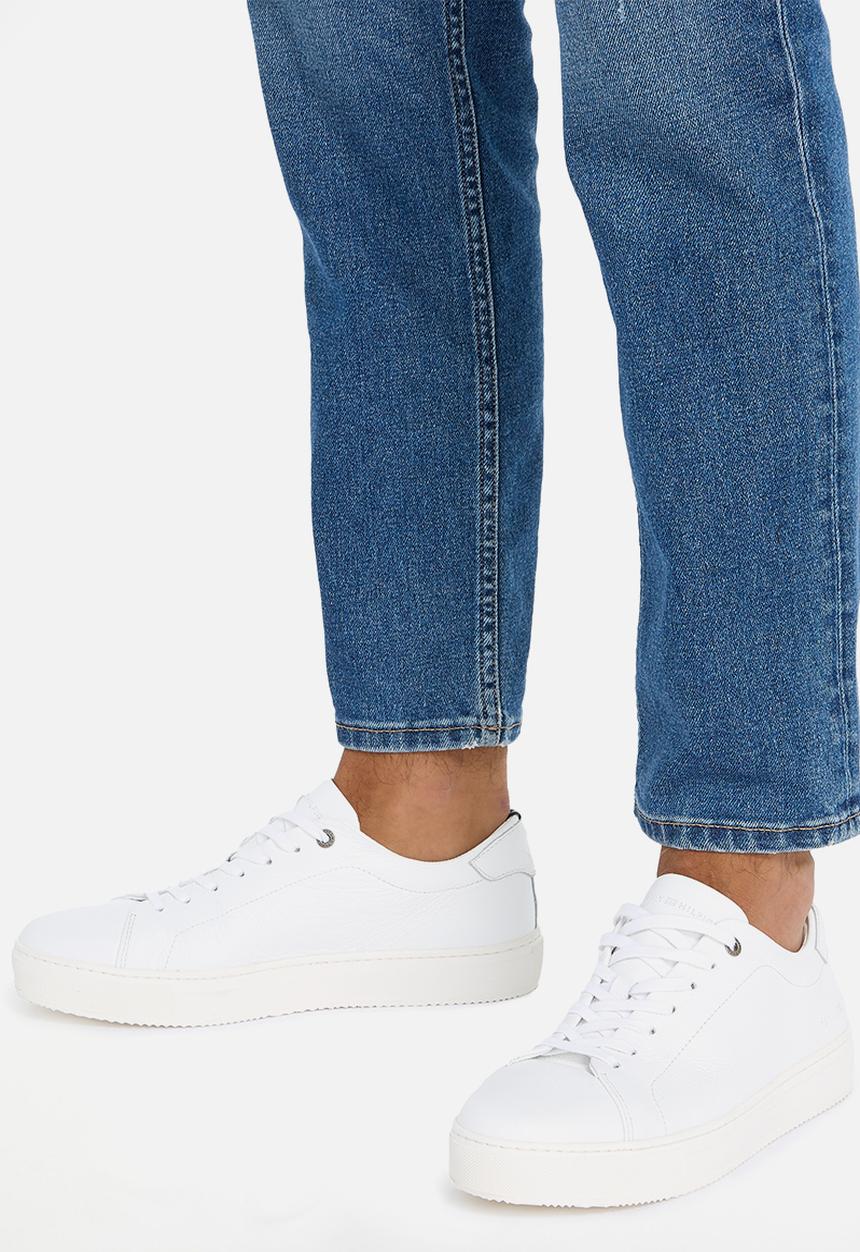 Tommy Hilfiger - Premium cupsole grained leather - white