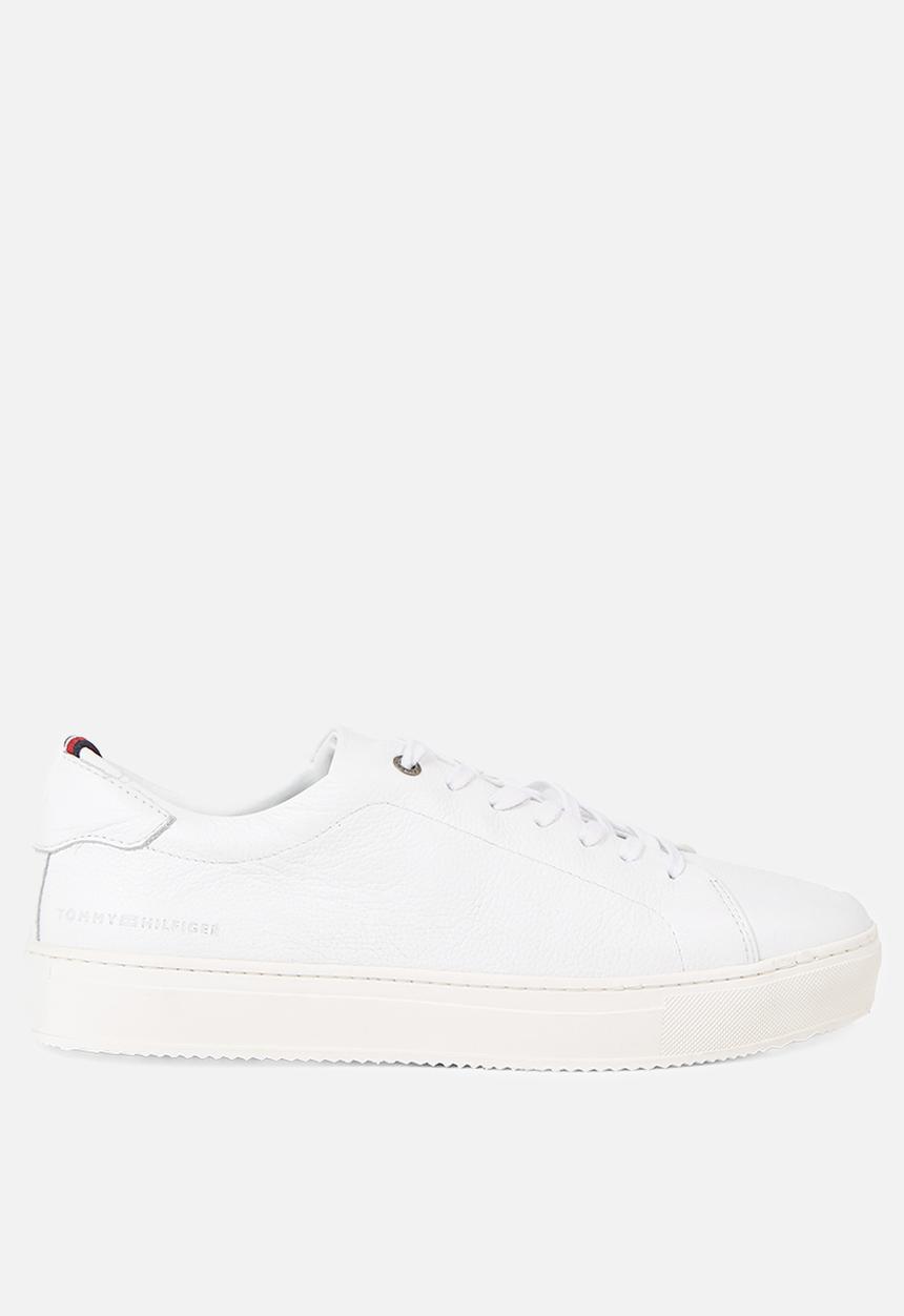 Tommy Hilfiger - Premium cupsole grained leather - white