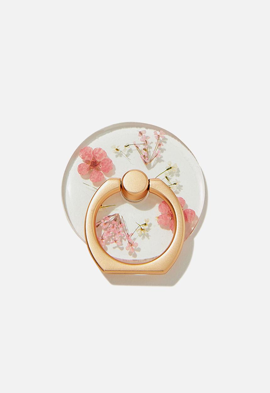 Typo - Trapped Flower Phone Ring - Trapped Micro Flower / Ballet Blush