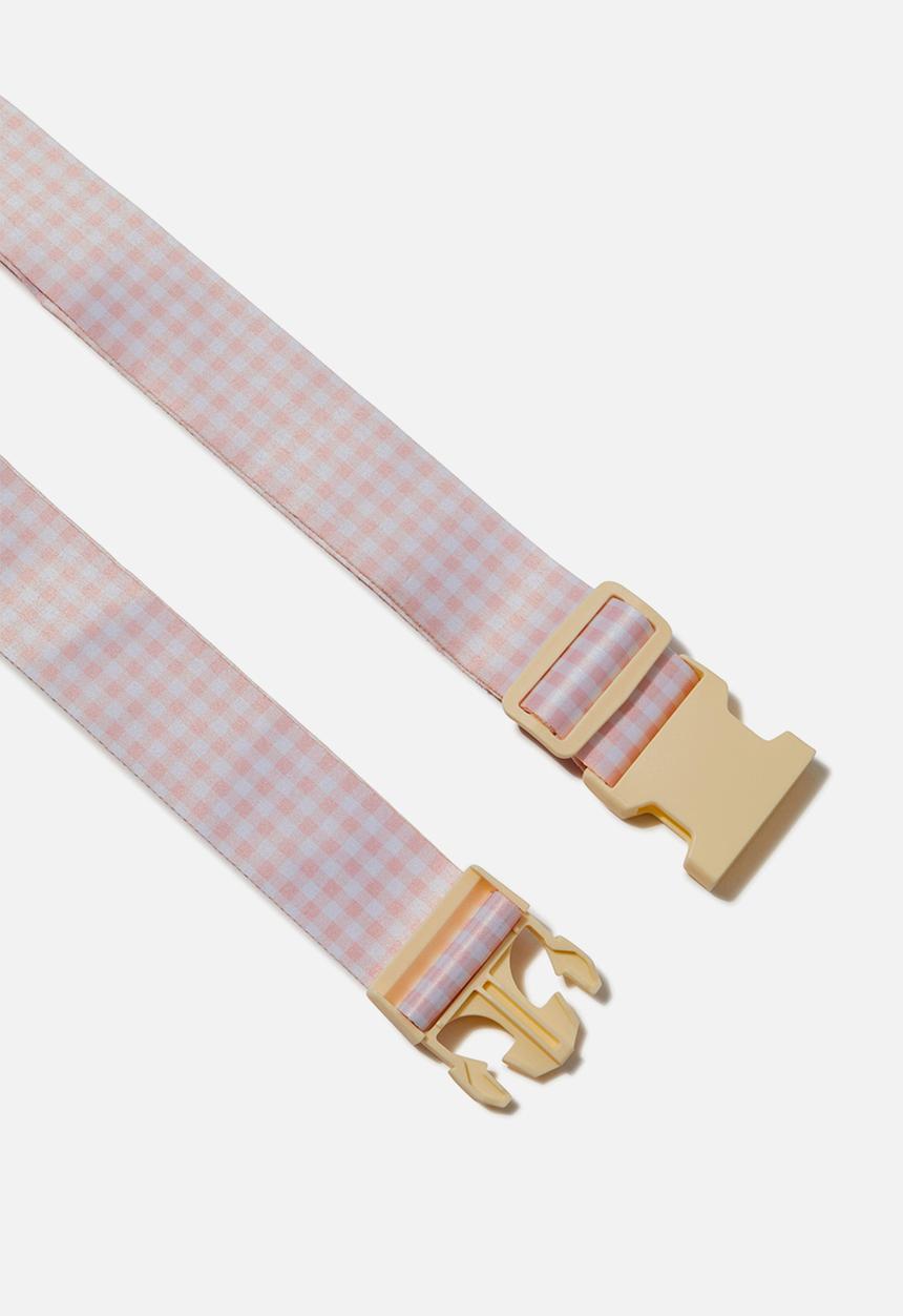 Typo - Luggage Strap - Gingham/Ballet Blush