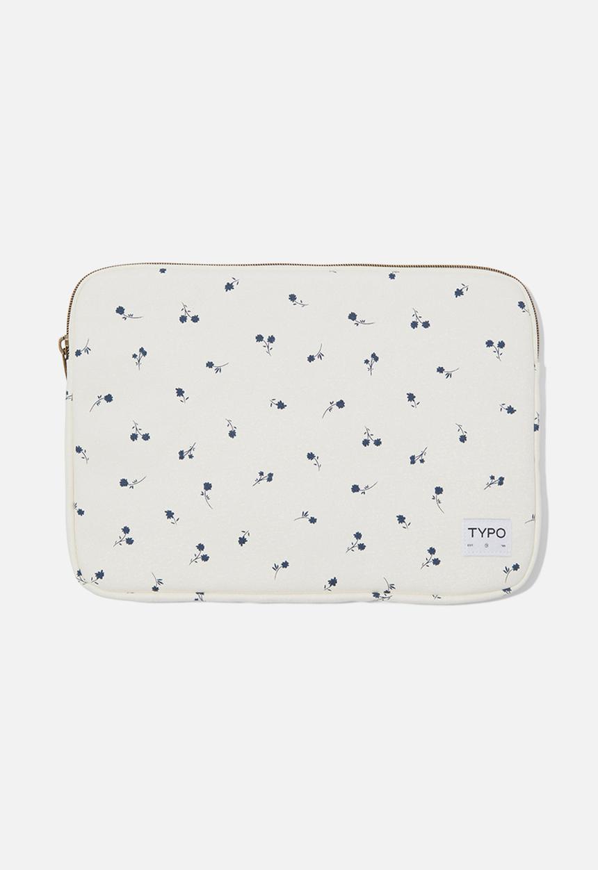 Typo - Take Me Away 13 Inch Laptop Case - Ditsy Floral Ecru