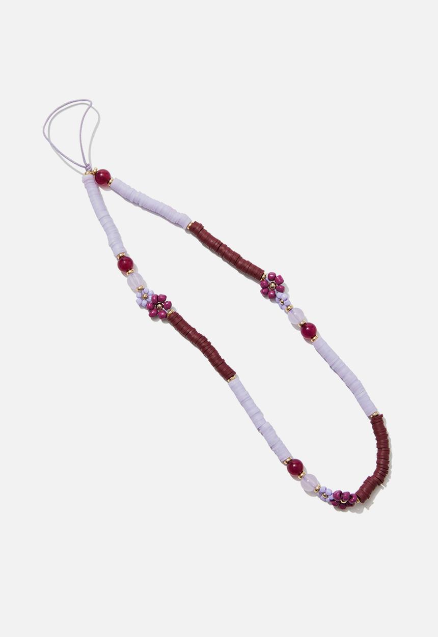 Typo - Carried Away Phone Charm Strap - Floral / Merlot