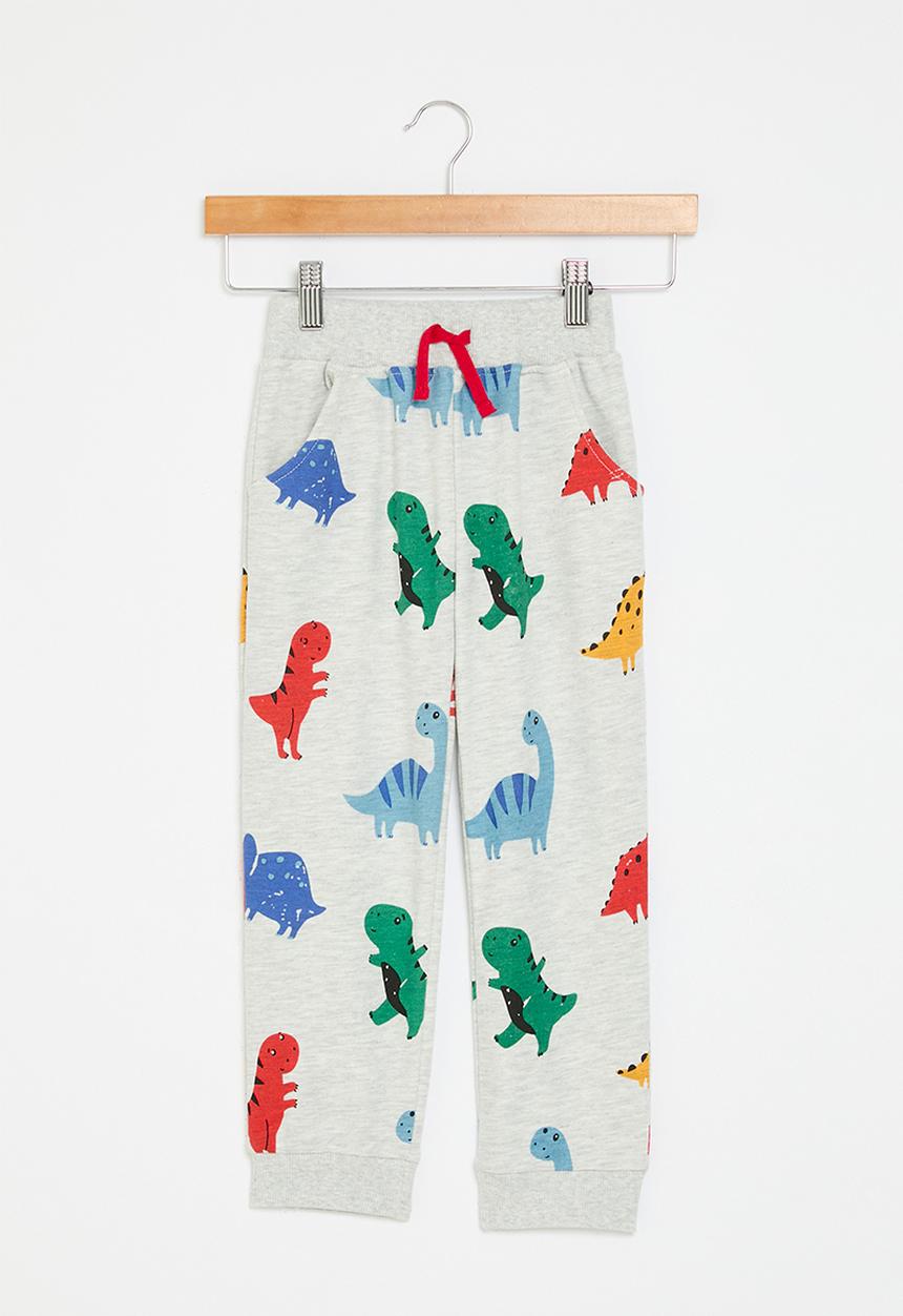 Pop Candy - Dino print cuff joggers - grey